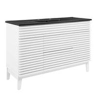 Modway - Render 48" Vanité de salle de bain à un seul lavabo - Blanc Noir-Vanité moderne du milieu du siècle