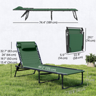 Outsunny - Chaise longue pliante - chaise longue avec appui-tête - vert-Tissu en maille offre une excellente respirabilité