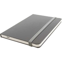 JAM Paper - Grand carnet à couverture rigide avec élastique - 100 feuilles lignées - 5 7/8" x 8 1/2" - Gris-Couleur : gris | Soyez élégant et organisé avec un carnet de notes colouré.