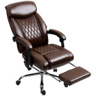 HOMCOM - Fauteuil de massage à 6 points avec télécommande - marron foncé-Surface en cuir PU enveloppant une mousse haute densité pour un nettoyage facile 