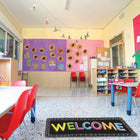 Ashley Productions - The Original Fun Mat - Tapis Coureur - 15 -5" x 47" - Bienvenue Boucles de Craie-Facile à nettoyer : La surface absorbante et douce permet de nettoyer rapidement les déversements et les désordres.