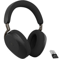 Jabra - Evolve3 85 MS USB-A - Noir-Le casque fonctionne avec une batterie interne rechargeable offrant jusqu’à 25 heures de conversation et jusqu’à 120 heures de musique, avec un support de charge rapide qui permet d’utiliser des heures en quelques minutes