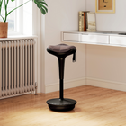 Vinsetto - Tabouret oscillant pivotant sans dossier - brun-Ajustez facilement la hauteur du siège en tirant sur la sangle, adapté à la hauteur de bar, de comptoir ou pour une position debout