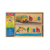 Melissa & Doug - Voir et Épeler-Placez les lettres dans les planches en bois du puzzle pour épeler des mots qui correspondent aux illustrations