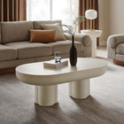 Modway - Caspian Béton ovale Table basse - Blanc-MDF Construction
