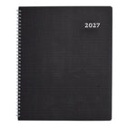 Blueline - 2027 agenda hebdomadaire DuraFlex – 10 3/4 po x 8 1/2 po – noir – bilingue-Horaire de rendez-vous de 7 h a.m. à 8 h 45 p.m., à intervalles de 15 minutes du lundi au vendredi. Samedi de 7 h a.m. à 4 h 45 p.m., à intervalle de 15 minutes. Espace ligné le dimanche