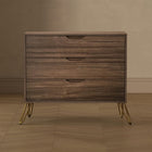 Manhattan Comfort - Avira 35" commode 3 tiroirs style mid-century modern - marron-Assemblage à domicile requis Tout le matériel inclus