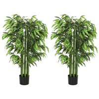 HOMCOM - Arbre de bambou artificiel 4,6 pi pour décoration intérieure - vert - lot de 2-Lot de deux plantes de bambou artificielles ajoutant une touche belle et réaliste 