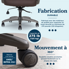 La-Z-Boy - Fauteuil de direction à soutien lombaire pneumatique Mercer - brun-Tension d’inclinaison réglable en tournant le bouton