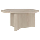 Hudson&Canal - Table basse ronde Anders de 91 cm de largeur, , blanc aulne-Le plateau de table a une capacité de poids de 65 lb