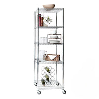 Seville Classics - Étagère grillagée en acier ultradurable à cinq tablettes certifiée NSF - 24" L x 18" W x 72" H -Matériel : Métal