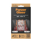 PanzerGlass - Protecteur d'écran de confidentialité pour iPhone 15 - Noir-Il réduit l'exposition à la lumière bleue et dispose d'un revêtement antireflet