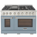 Kucht - 48 po Série KFX-X style professionnel au gaz naturel - Acier inoxydable/Bleu pâle-Brûleur rocket power de 21 000 btu pour un saisissage rapide