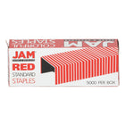 JAM Paper - Agrafes colourées de taille standard - rouge rubis - Paquet de 5000-Taille : Standard (0,5 x 0,25 pouces) | 1/2 pouce de large et 1/4 pouce de long