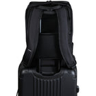 CHAMPS - Sac à dos Tech de la collection Onyx - Noir-Poche zippée cachée derrière la sangle de trolley