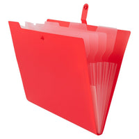 JAM Paper - Chemises de classement  - format lettre - rouges avec fermeture à pression transparente-Couleur : Chemise rouge avec pochettes transparentes