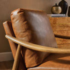 Modway - Langford Cuir végane Fauteuil d’accent - Noyer Tan-Cadre en bois massif séché au four