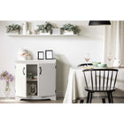 South Shore - Farnel - Armoire de rangement avec 2 portes - Blanc solide-Versatile: que ce soit dans la cuisine, la salle à manger ou dans l’entrée, cette unité de rangement saura répondre à vos besoins.