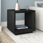 Hudson&Canal - Table d'appoint rectangulaire Tannen de 56 cm de largeur, , grain noir-Finition en grain noir aspect bois