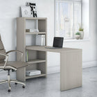 Bush Business Furniture - Bureau bibliothèque 56 po Echo, gris sable (KI60207-03)-La surface épaisse avec un fini durable en stratifié thermofusionné protège le meuble contre les rayures et les taches