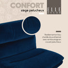 Elle Décor - Fauteuil jambes croisées Arabella recouvert de tissu - Bleu-Levier de réglage de la hauteur et de l’inclinaison et bouton de réglage de la tension pour un confort personnalisé