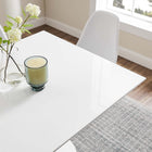 Modway - Lippa 36 po Carré Bois Table à manger, Blanc-Sièges 4