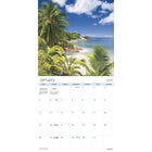 DateWorks - Mini Calendrier Mural 16 Mois des Plages de 2025 - 7 po x 7 po - Anglais-Scénique