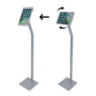 Futech - Support pour iPad au sol - 10 po x 7 po - argent-Compatible avec l'iPad Air 1, l'iPad Air 2, l'iPad Pro 9,7", l'iPad 5 et l'iPad 6