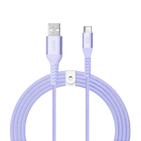 LOGiiX - Vibrance Braid 1,2 M USB-A vers USB-C - Lavande-Câble USB-A vers USB-C de 1,2 m (*3,94 pi) pour charger et synchroniser les appareils USB-C.