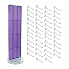 Azar - Présentoir de sol à panneau perforé pivotant Studio Base - 60 po x 16 po - Violet-Comprend un porte-enseigne en T qui peut être fixé au sommet du présentoir à panneau perforé