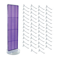 Azar - Présentoir de sol à panneau perforé pivotant Studio Base - 60 po x 16 po - Violet-Comprend un porte-enseigne en T qui peut être fixé au sommet du présentoir à panneau perforé