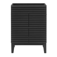 Modway - Render 24" Armoire de toilette de salle de bain (lavabo non inclus) - Noir-Style moderne du milieu du siècle