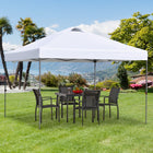 Outsunny - Tente auvent pliante 10 pi l x 10 pi L avec aération sur le toit et sac - Blanc-Le tissu Oxford avec revêtement blanc offre une protection UV supérieure