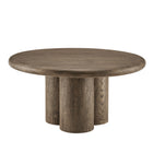 Modway - Tori Rond de 31 pouces Terrasse extérieure Béton Table à manger - Noyer vieilli-Construction en béton massif