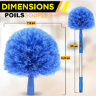 Gritt Commercial - Brosse chasse-toiles - Brosse pour coins de 6 11/16 po - Manche de 20 po - Lot de 2-Parfaite pour éliminer les toiles d’araignée et l’accumulation de poussière