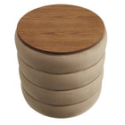 Modway - Mezzo Manche Performance Velvet Ottoman de stockage - Taupe-Glissements au pied sans marquer