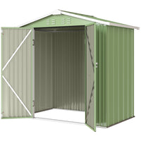 Outsunny - Remise de rangement extérieure 6,5 pi x 4 pi, vert clair-L'intérieur spacieux et le toit en pente accueillent facilement les outils longs et l'équipement saisonnier
