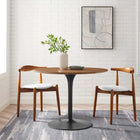 Modway - Pursuit 40 po Table à manger, Noir noyer-Socle métallique résistant aux éclats
