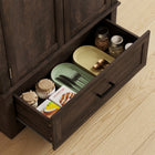 HOMCOM - Armoire de rangement de cuisine 69 po haute avec étagères réglables - brun café-Couleur : Marron foncé 