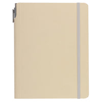 Gry Mattr - Cahier de notes avec stylo - Crème - A5-Cahier de notes de taille A5 avec porte-stylo et stylet intégrés