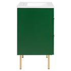 Modway - Daybreak 24" Vanette de salle de bain - Vert Blanc-Capsules de pied non marquées