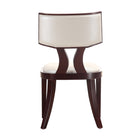 Manhattan Comfort - Lot de 2 chaises de salle à manger traditionnelles Pulitzer 46 cm, revêtement similicuir blanc perle et noyer-Livré chez vous entièrement assemblé Aucun assemblage requis