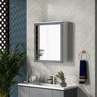 Kleankin - Armoire de salle de bain à miroir murale avec deux portes - blanc-Portes miroirs pour une meilleure visibilité lors de la préparation 