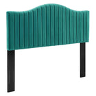 Modway - Juniper Chenal Touffé Performance Velvet Lit de plateforme complet, Sarcelle-Poutre centrale renforcée et jambes de soutien