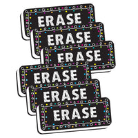 Ashley Productions - Effaceur magnétique pour tableau blanc, œillets pour craie, 5 x 12,7 cm, lot de 6-Gomme à tableau blanc attrayante pour la décoration de la salle de classe