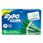 Expo Low Odour Dry Erase Markers - Chisel Tip - Green - 12 Pack-Dry erase markers with the most vibrant ink yet from Expo