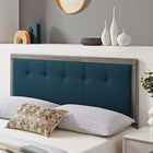 Modway - Draper Touffe Tissu et bois Tête de lit King, Gris azur-Bois d’hévéa et placage MDF
