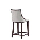 Manhattan Comfort - Tabouret de comptoir Fifth Avenue 19" traditionnel rembourré en similicuir - gris clair-Hauteur du siège : 26 po