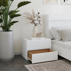 Nexera - Table de nuit Avenue, 1 tiroirs, Blanc-5
