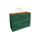 Eddie's - Sac à provisions en papier kraft 100 % recyclé - 16" x 6" x 12" - Vert forêt - Paquet de 100-16" x 6" x 12"